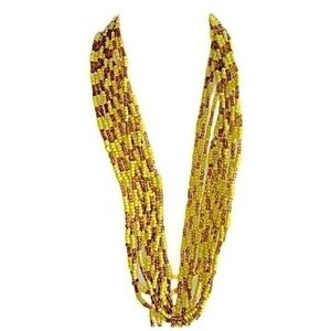 Elekes Yellow+Gold Clear Crystal Necklace